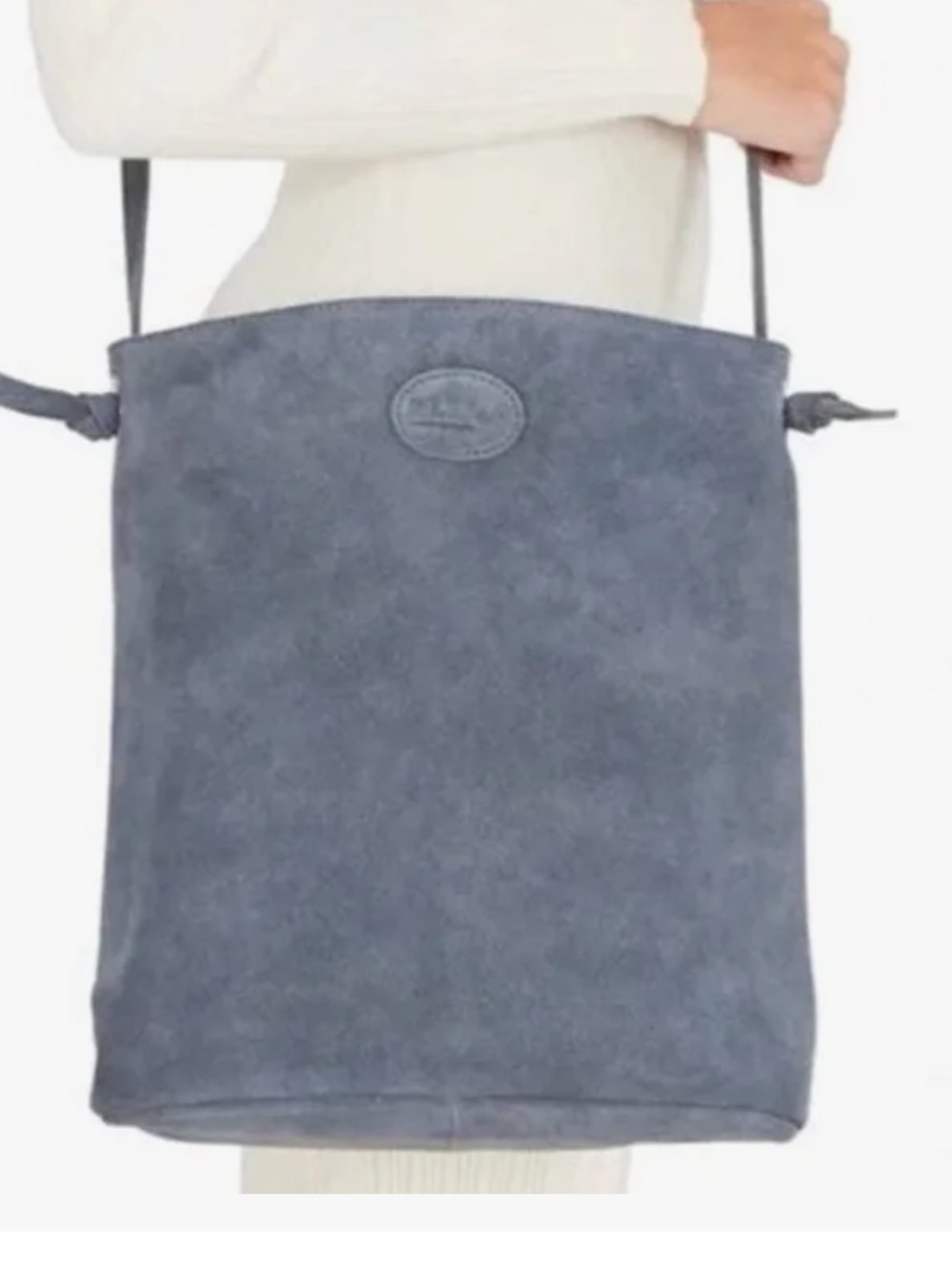 M.I.L.A made in Los Angeles luxury crossbody bag suede slate blue Jackie
